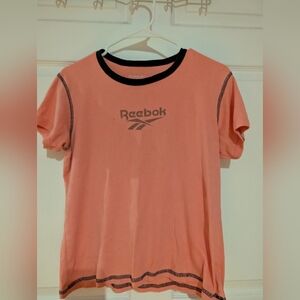 Reebok Peach Short Sleeve Logo Tee with Black Trim